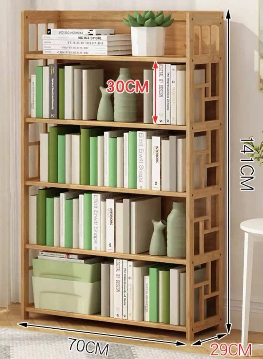 everythingbamboo - Wholesale Bookcase - Bamboo Bookshelf Bookcase Book Shelf Home Office Stylish Solid Storage Simple Natural BBC041