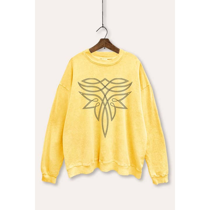 PINK NABI - Wholesale Graphic Sweatshirt - Women's - WESTERN BOOT STITCH PATTERN GRAPHIC WOMEN'S SWEATSHIRT6