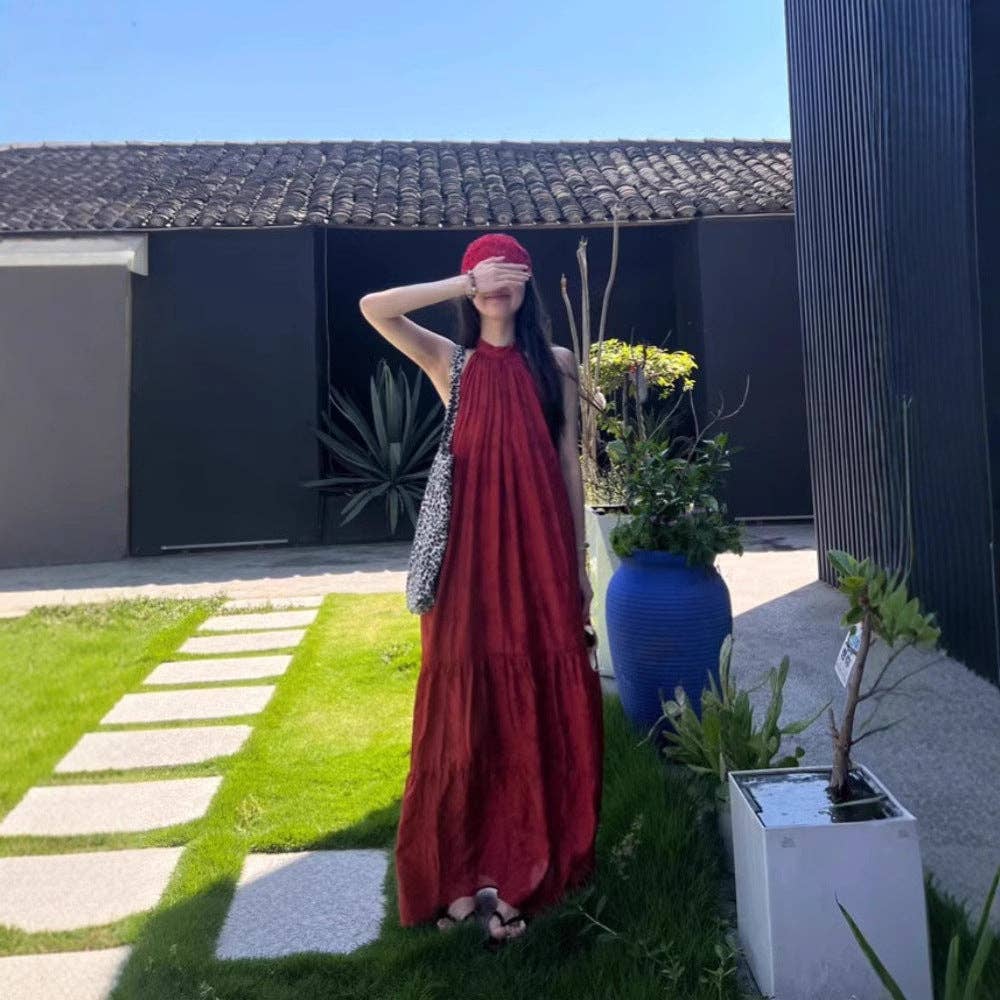 Rouge Robe rétro chinoise moderne printemps 25 chic en vente sur Faire13