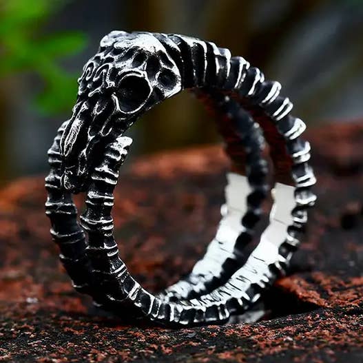 Men's Vintage Sheep Skull Ring for wholesale by Gemcohub
