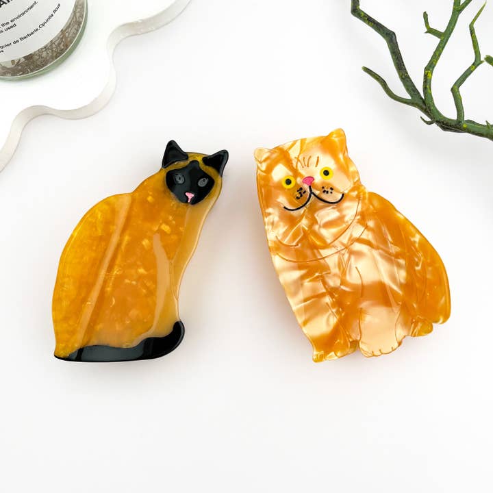 mildstyles - Wholesale Hair Clip - Women's - Adorable Playful Cat Acetate Animal Hair Claw Clip4
