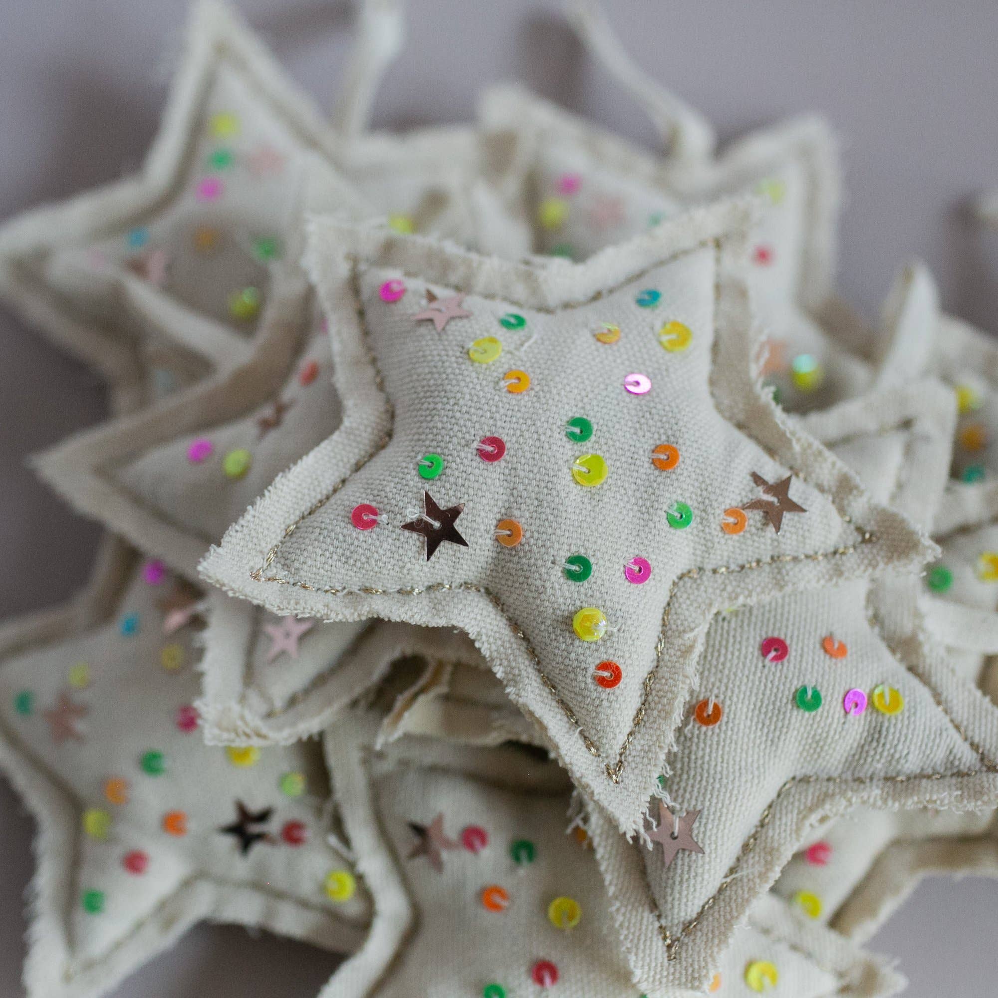 Skippy Cotton - Wholesale Ornament - Neon Confetti Star, Cotton-filled Ornament3
