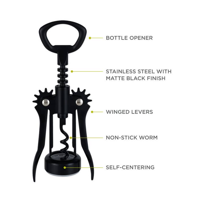 TRUE - Wholesale Bottle/Wine Opener - Soar Chrome Finish Winged Corkscrew ASSORTED COLORS17