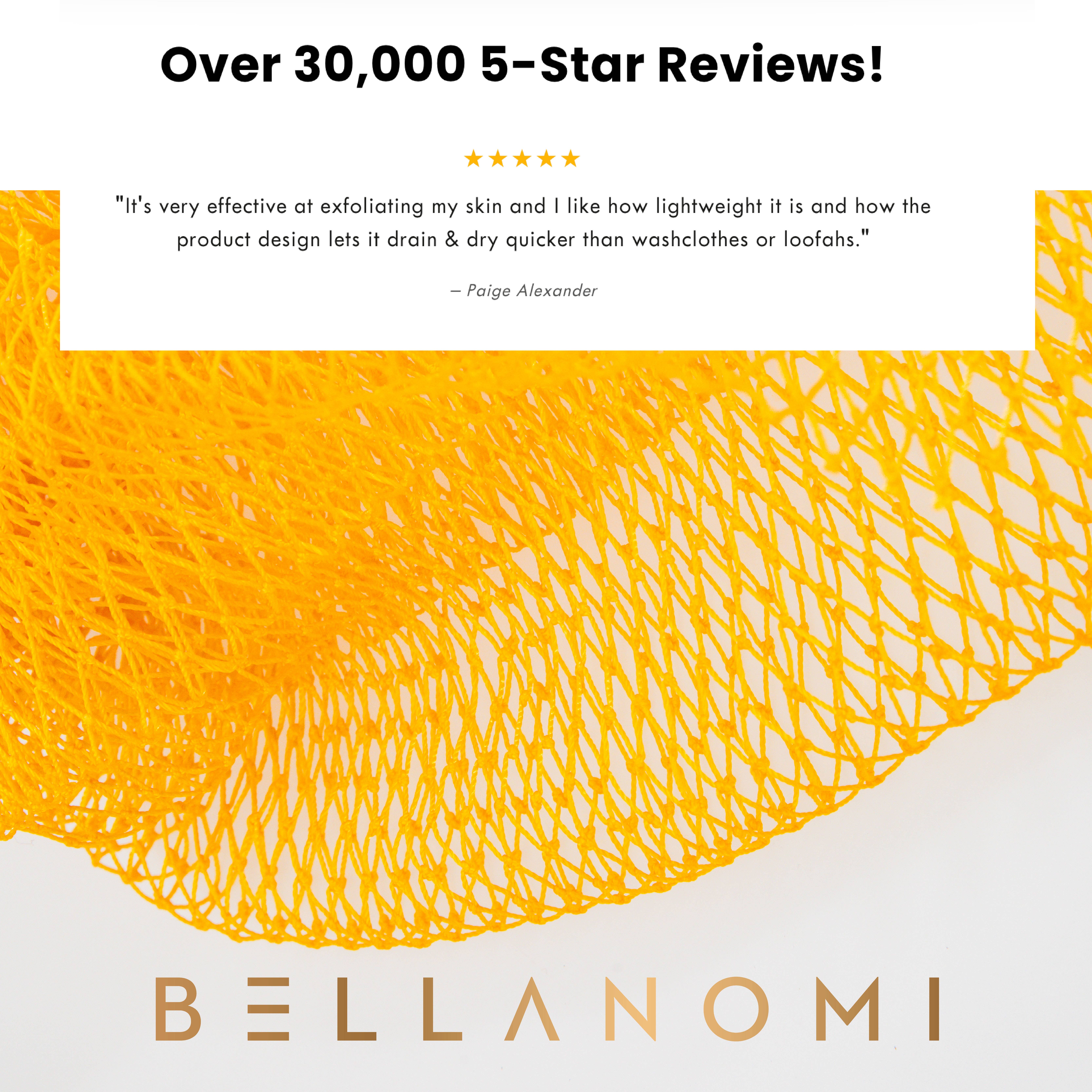 Bellanomi Skincare - Venta al por mayor Pufs/esponjas de baño - Esponja exfoliante africana de red de 114 cm - Más vendida19