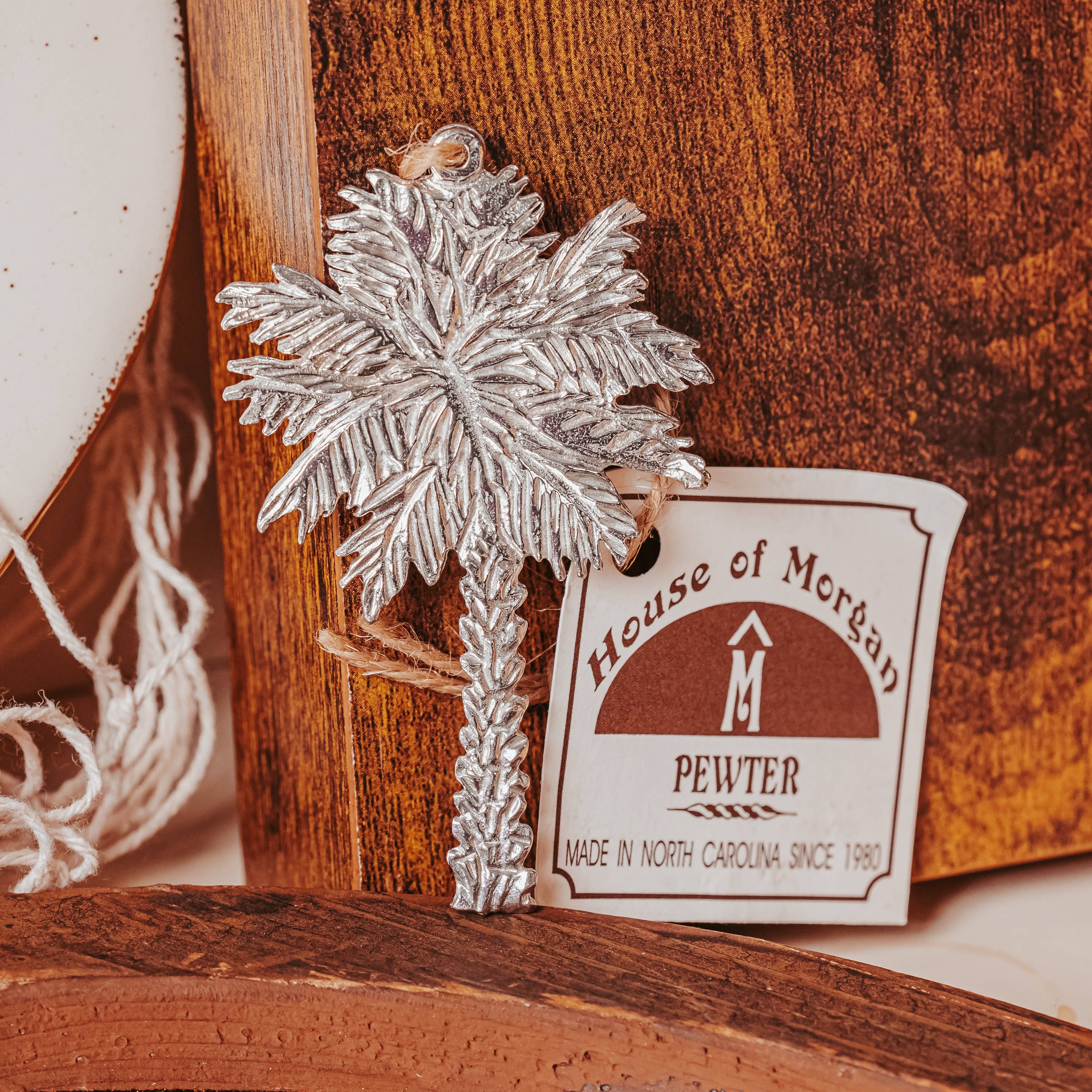House of Morgan Pewter - Wholesale Ornament - Handmade Palm Tree Gifts - Palm Tree Christmas Ornaments0