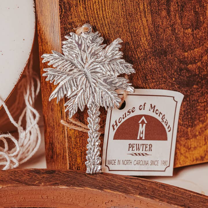 House of Morgan Pewter - Wholesale Ornament - Handmade Palm Tree Gifts - Palm Tree Christmas Ornaments
