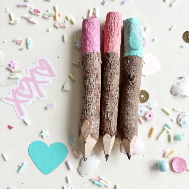 Live Sweet - Wholesale Pencil - Mini Hand Painted Wooden Pencil Set