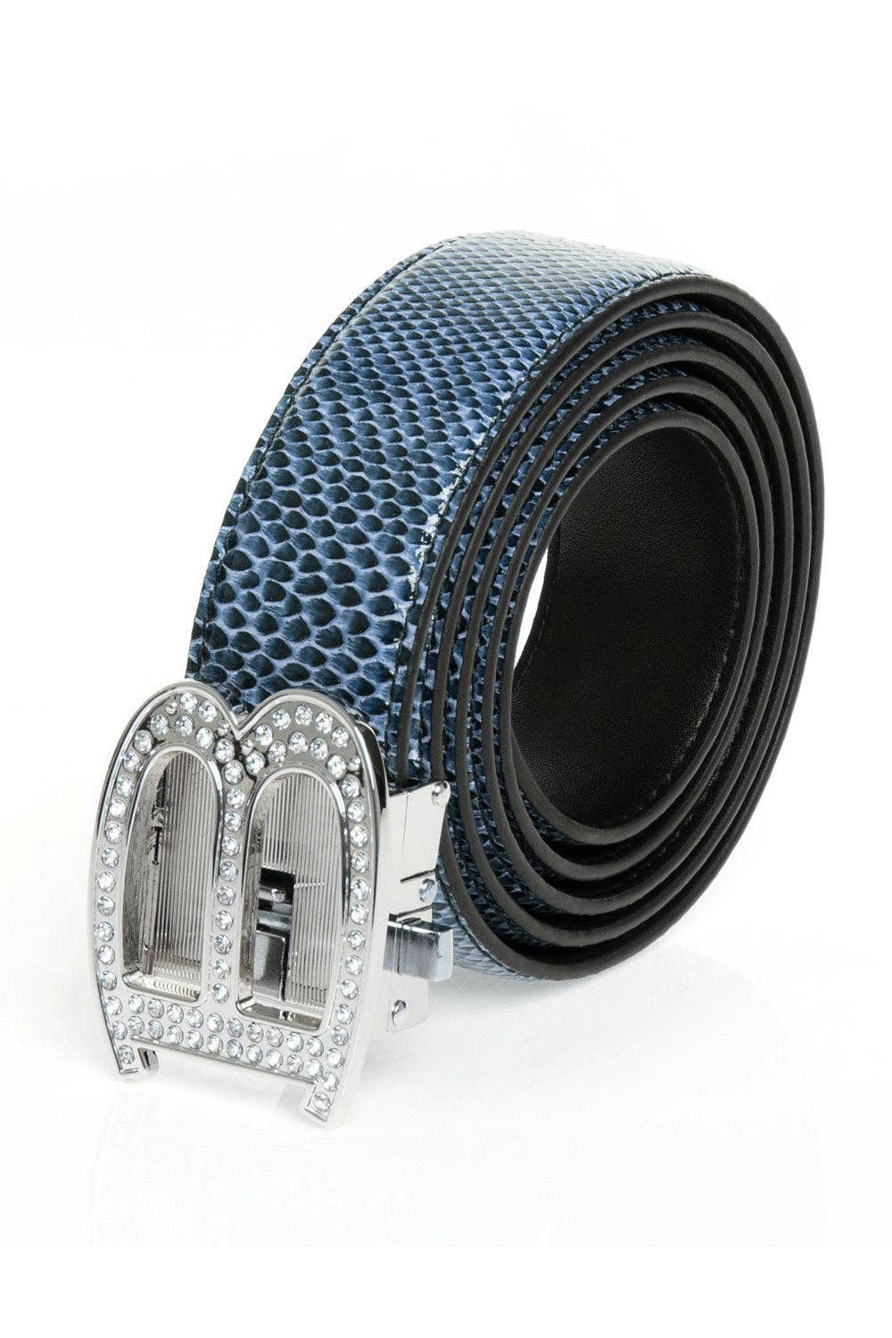 BARABAS – wholesale Belt – Men's – Men's Rhinestone B Letter Buckle Leather Belt BK81026