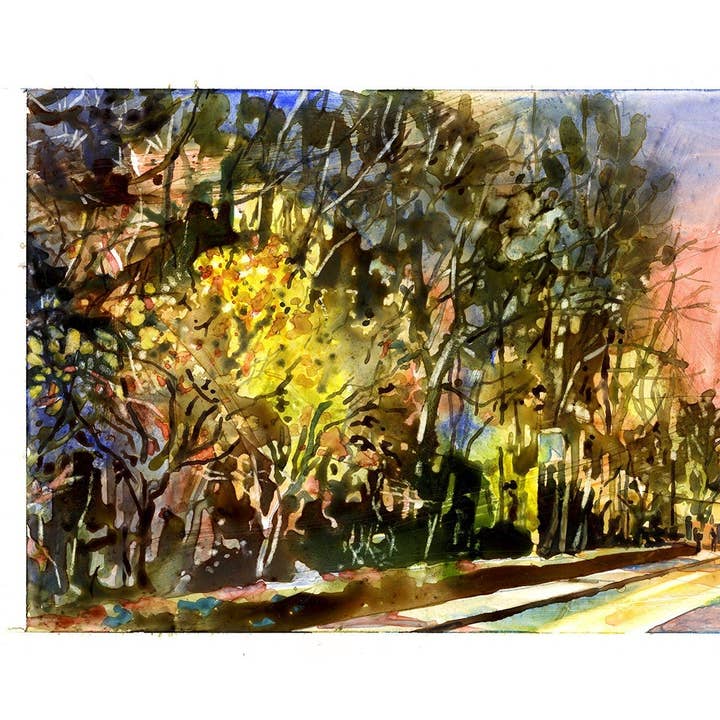Duke Chapel on the Duke University campus- Durham, North Carolina (USA). Watercolor painting Duke Chapel decor wall art Durham NC (print) for wholesale by Ryan Fox Fine Art