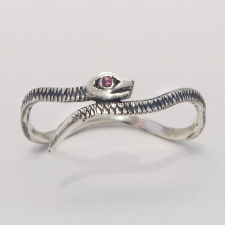 Pink Sapphire Viper Ring for wholesale by House Of Snakes