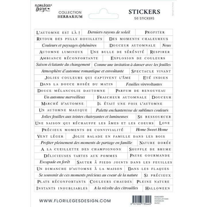 HERBARIUM klistermærker for engroshandel hos Florilèges Design