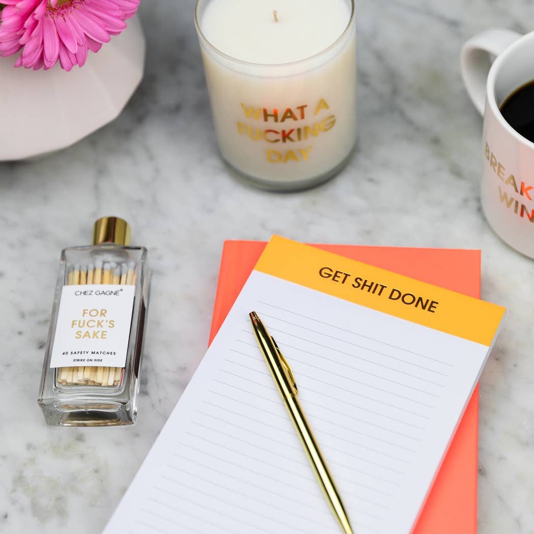 Chez Gagné – Engroshandel Notesblok – Get Shit Done - notesblok med linjer - klar orange - 65 pergamenterede sider - 13 x 20 cm6