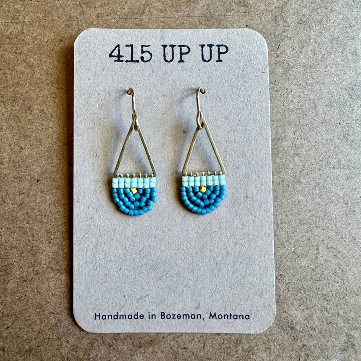 MINI Beaded Arch Earrings - Mint + Shale + Yellow for wholesale by 415 Up Up