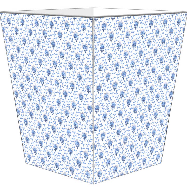 Marye-Kelley - Wholesale Trashcan/Trash Bin - Blue Provencial Print Wastepaper Basket1