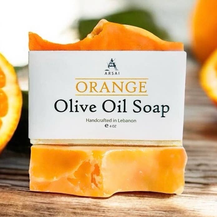 Arsai Soap - Wholesale Bar Soap - Orange - Pure Olive Oil Soap Bar - Handcrafted - All-Natural - Moisturizing & Soothing - 4oz - For All Skin Types - Unisex