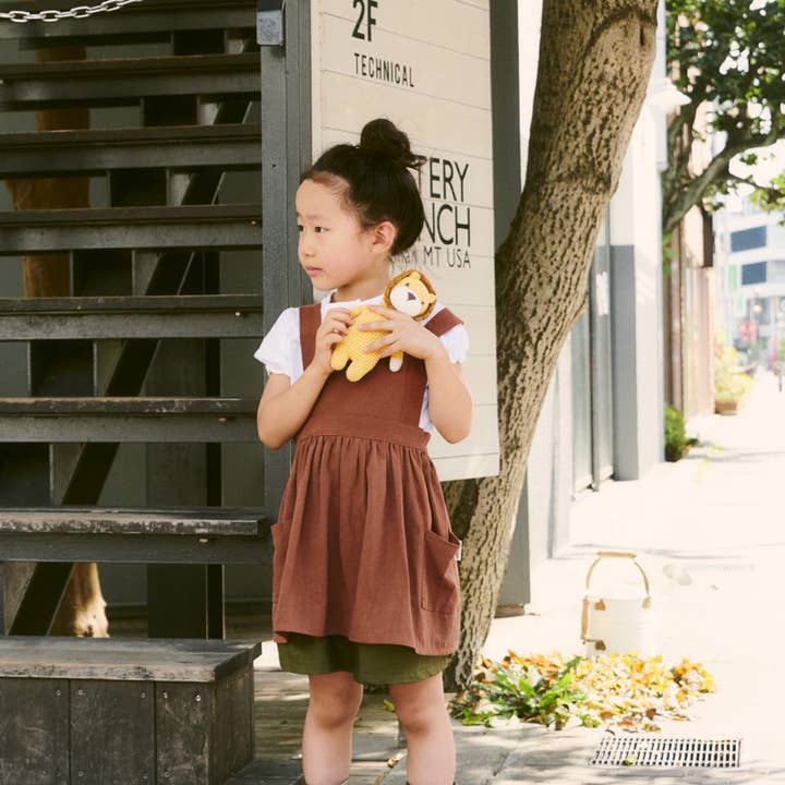 Retro Kids Pinafore Apron Dress - Cinammon for wholesale by Cheengoo