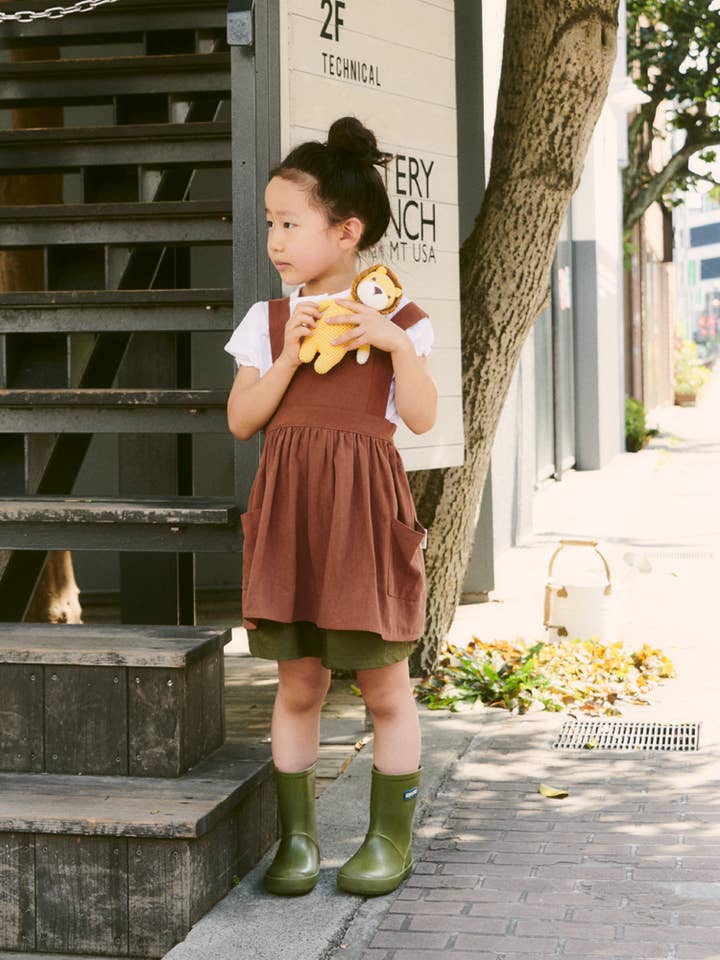 Cheengoo - Wholesale Dress - Kids - Pinafore Apron Dress - Cinammon