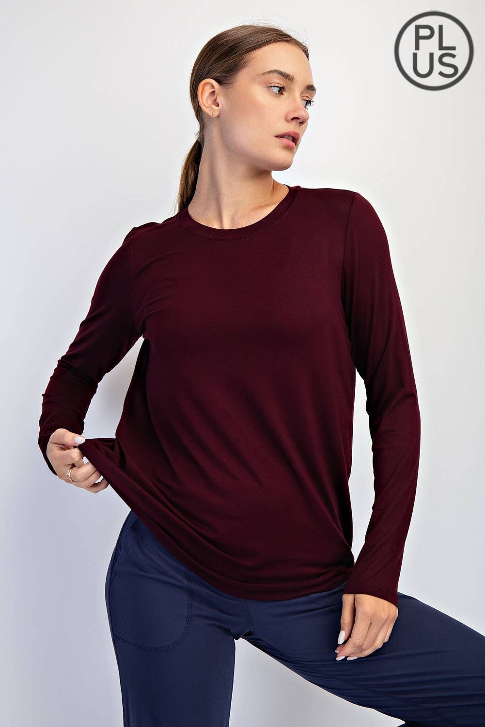 Rae Mode - Wholesale Lounge Top - Women's - PLUS SIZE VISCOSE MODAL LONG SLEEVE TOP15
