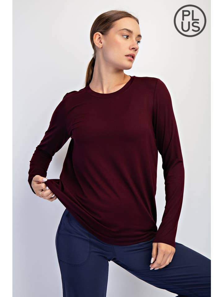 Rae Mode - Wholesale Lounge Top - Women's - PLUS SIZE VISCOSE MODAL LONG SLEEVE TOP15