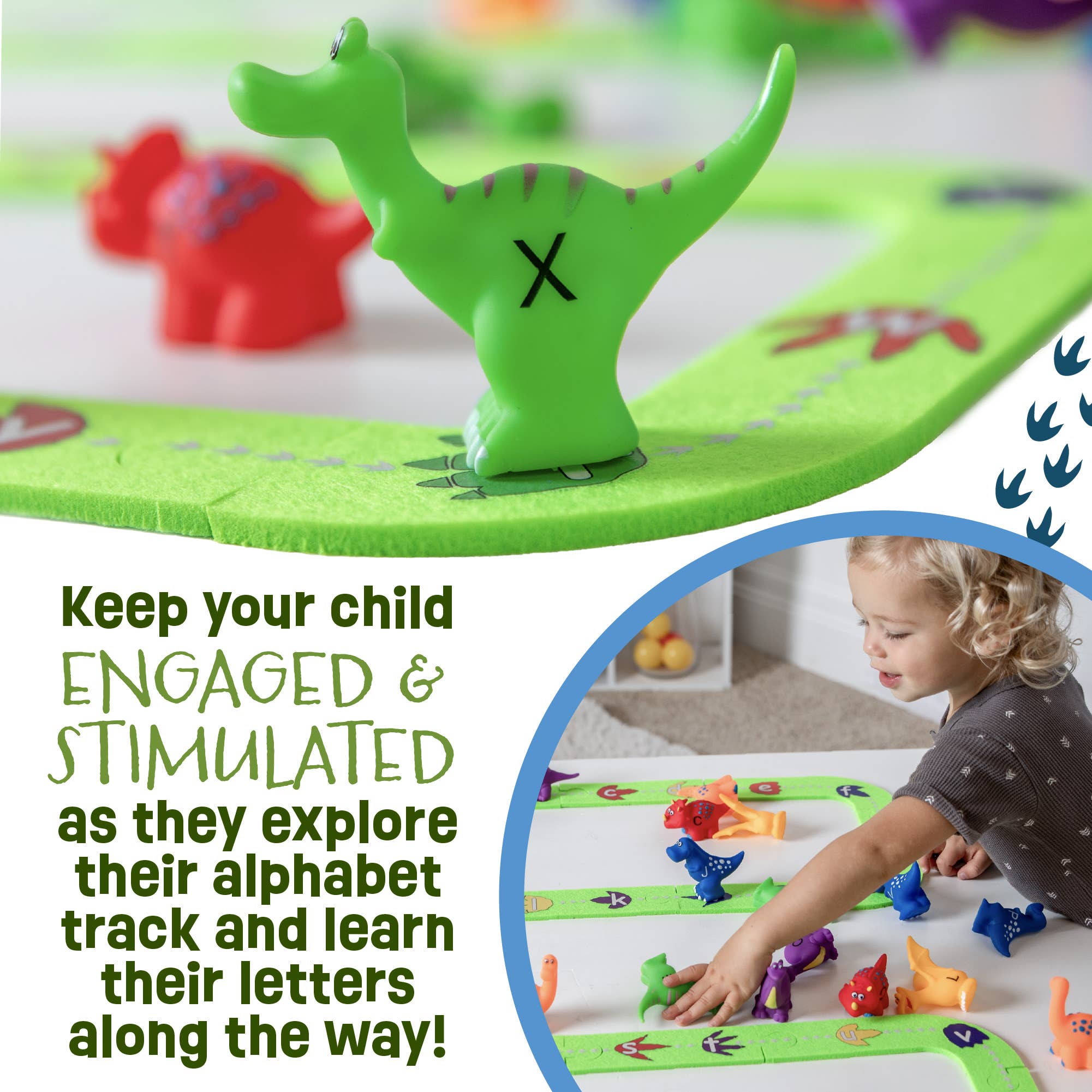 Skoolzy - Vente Lot de jouets – enfant - Jouets Alphabet Dinosaur - Correspondance ABC en majuscules et minuscules4