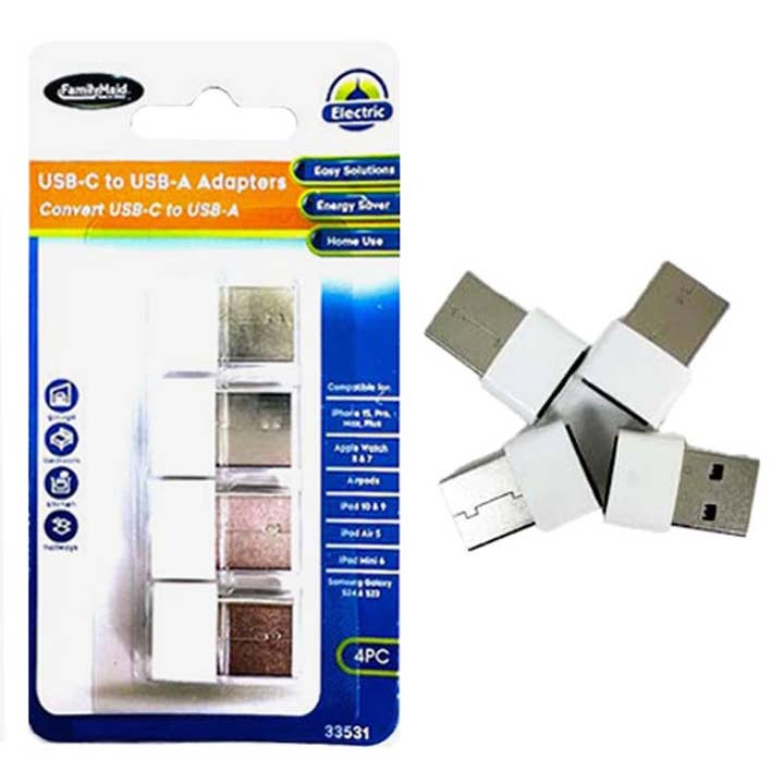 Deluxe Import Trading - Wholesale USB Adapter - 4PC USB-A to USB-C Adapters