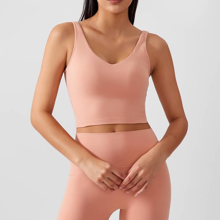 Sodalemon - Wholesale Sports Bra - Women's - Women Fixed Chest Cushion Sport Bra Yoga Sport Tank Top2