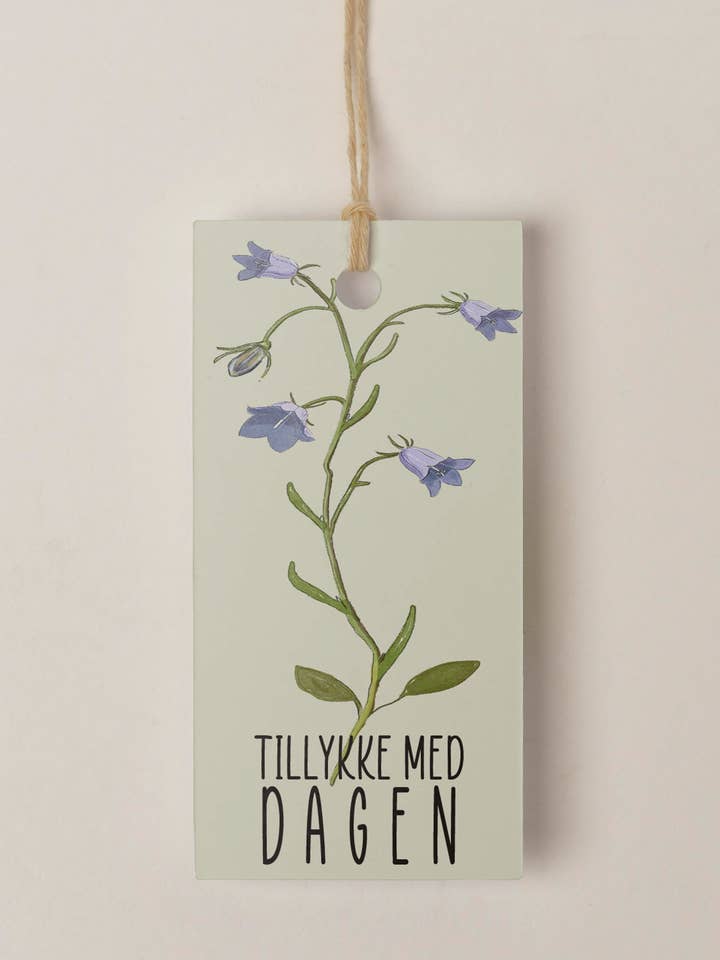 Tillykke med dagen - Hangtag (Danish) for wholesale by Mouse and Pen Illustration ApS