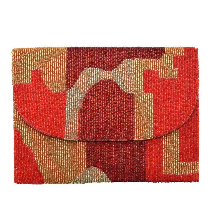 Passion Geo Beaded Clutch for wholesale by Dupatta Designs