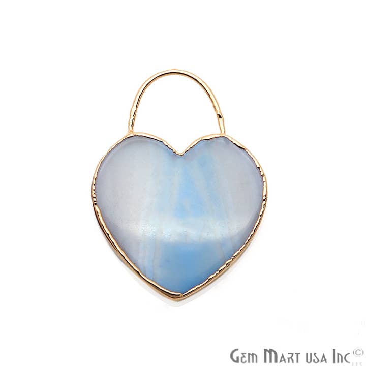 GemMartUSA - Wholesale Pendant/charm necklace - Moss Agate Slice Heart Shape Locket Pendant Necklace 25x19mm3
