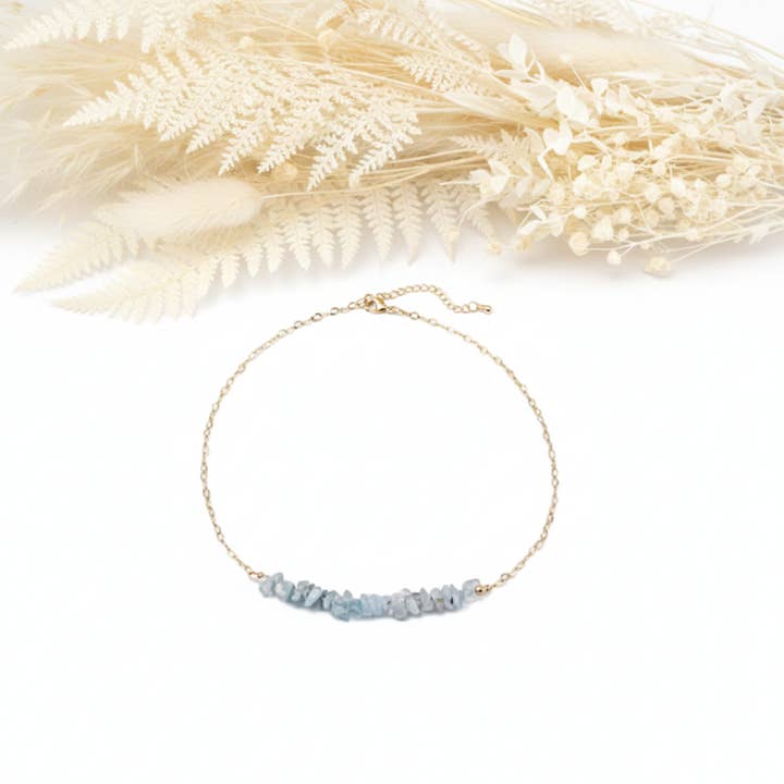 Aquamarine Stone Necklace for wholesale by Produtos Namasté