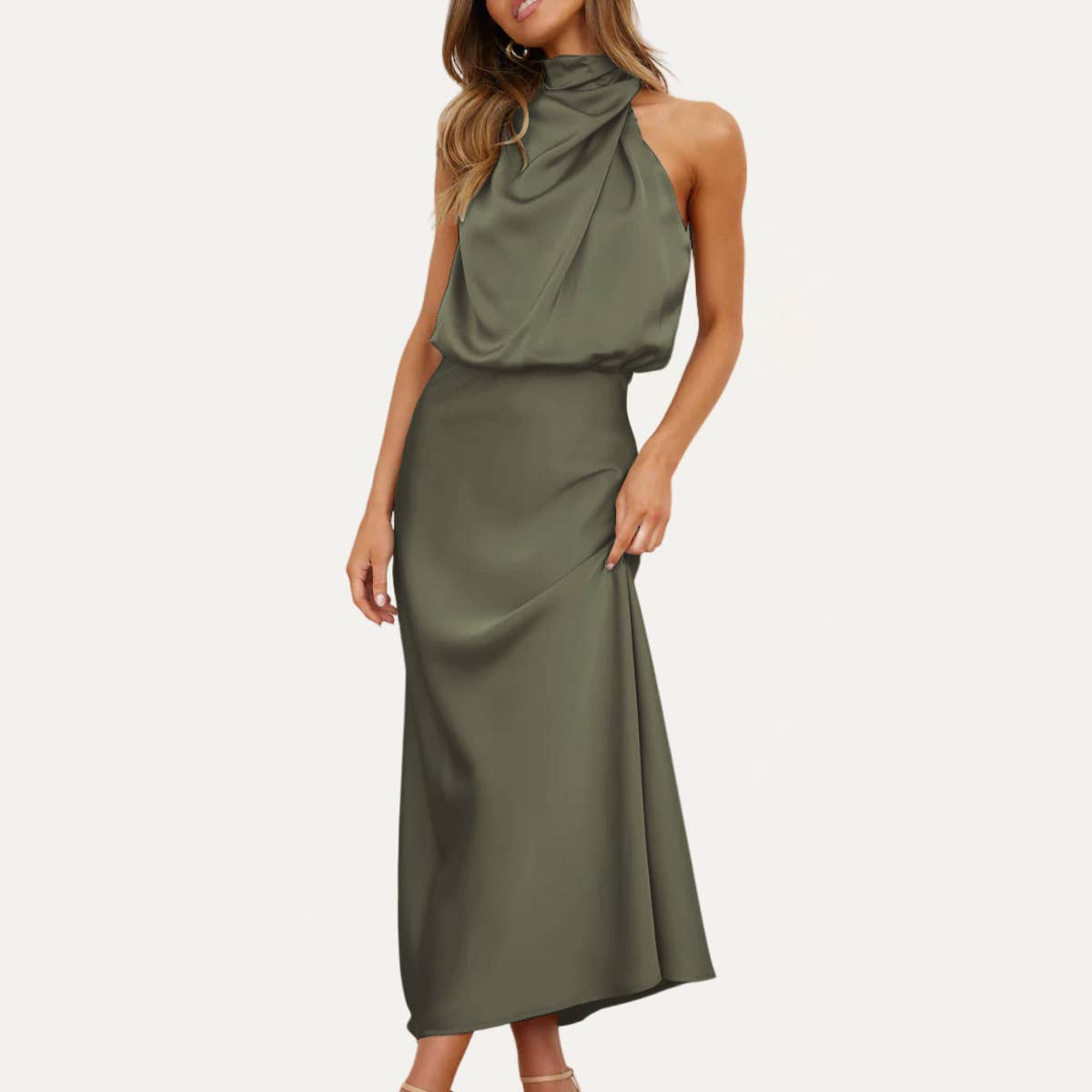 The Moment Collection – wholesale Klänning - Dam – Helt fantastisk One-Shoulder Halter Formell Midi Klänning11