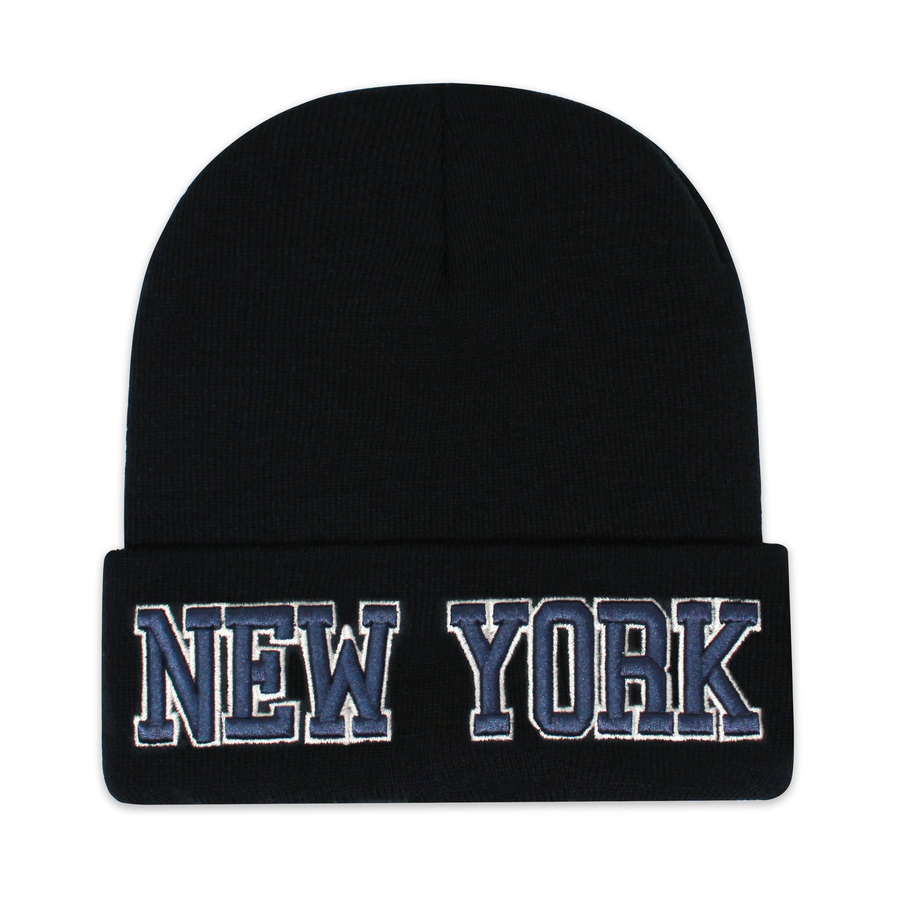 ChoKoLids - Vente Bonnet – unisexe - Bonnets noirs en tricot brodé 3D Football Sports Team City25