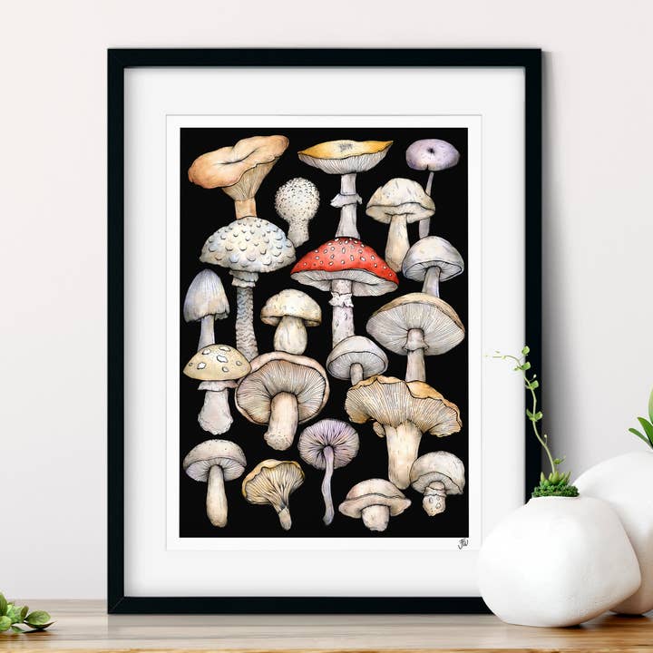 Jessica Wilde - Wholesale Art Print - Wild Mushroom Fungi Inspired Fine Art Giclée Print1