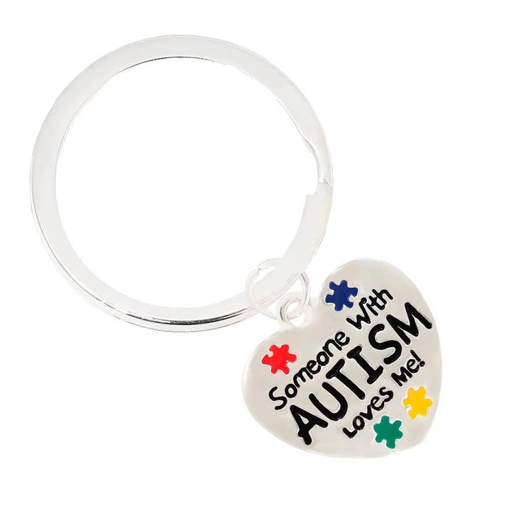 Someone Loves Me Autism Split Style Key Chains for wholesale by The Awareness Company