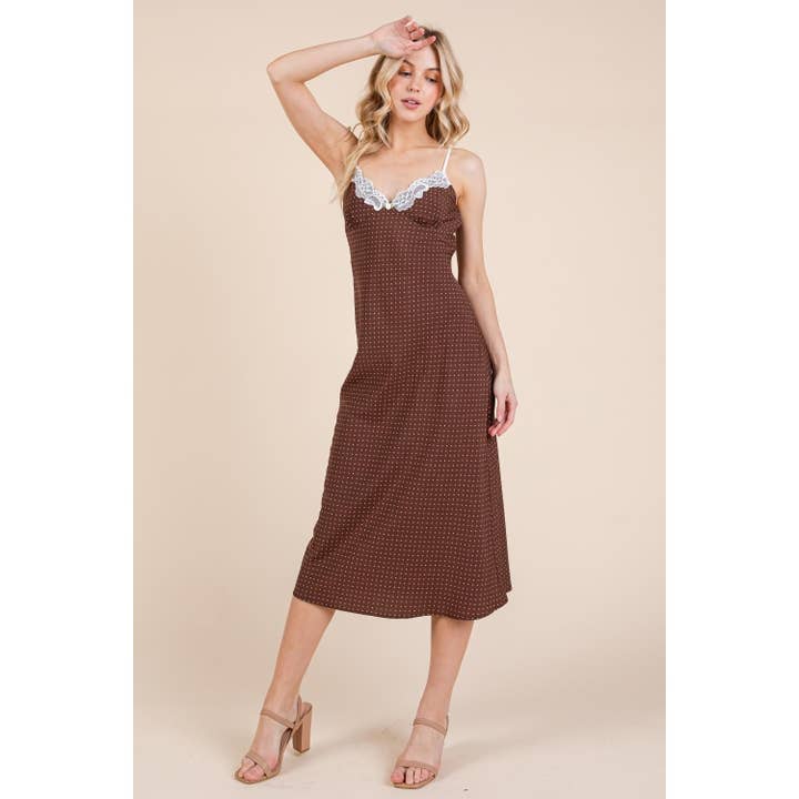 Honey Mango – Großhandel Kleid – Damen – Punktiertes Midikleid18