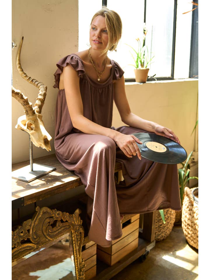 JADE BY JANE - Wholesale Jumpsuit - Women's - Ruffle Knit Maxi Jumpsuit KRJ8050-12