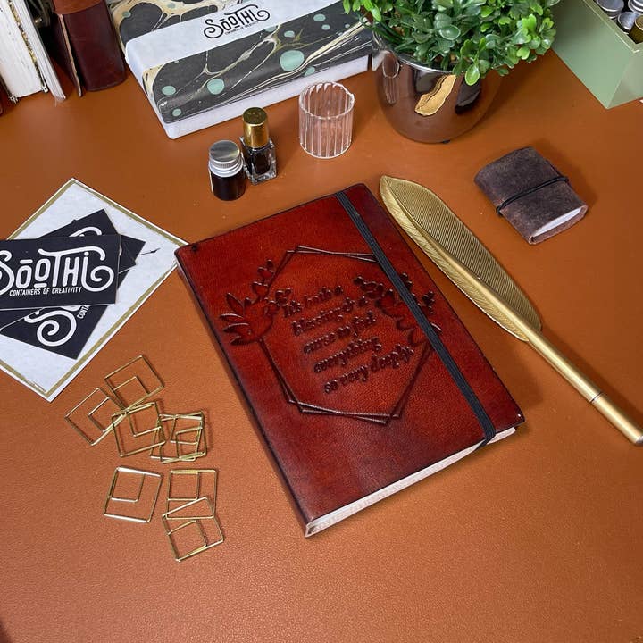 Soothi | Containers Of Creativity - Wholesale Journal/Diary - Feel Deeply Quote Leather Journal