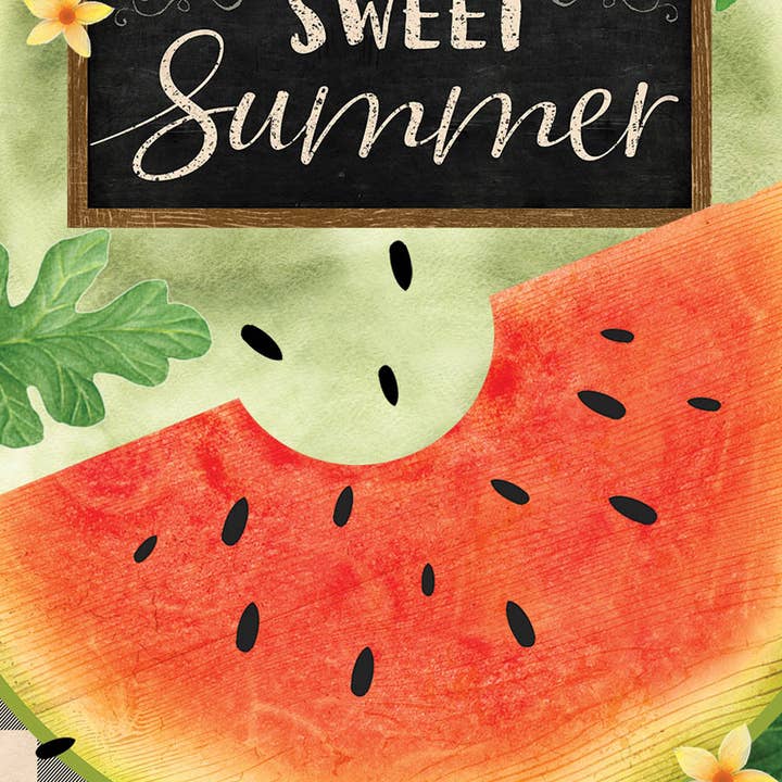 Briarwood Lane - Wholesale Flag - Sweet Summer Watermelon Primitive Garden Flag