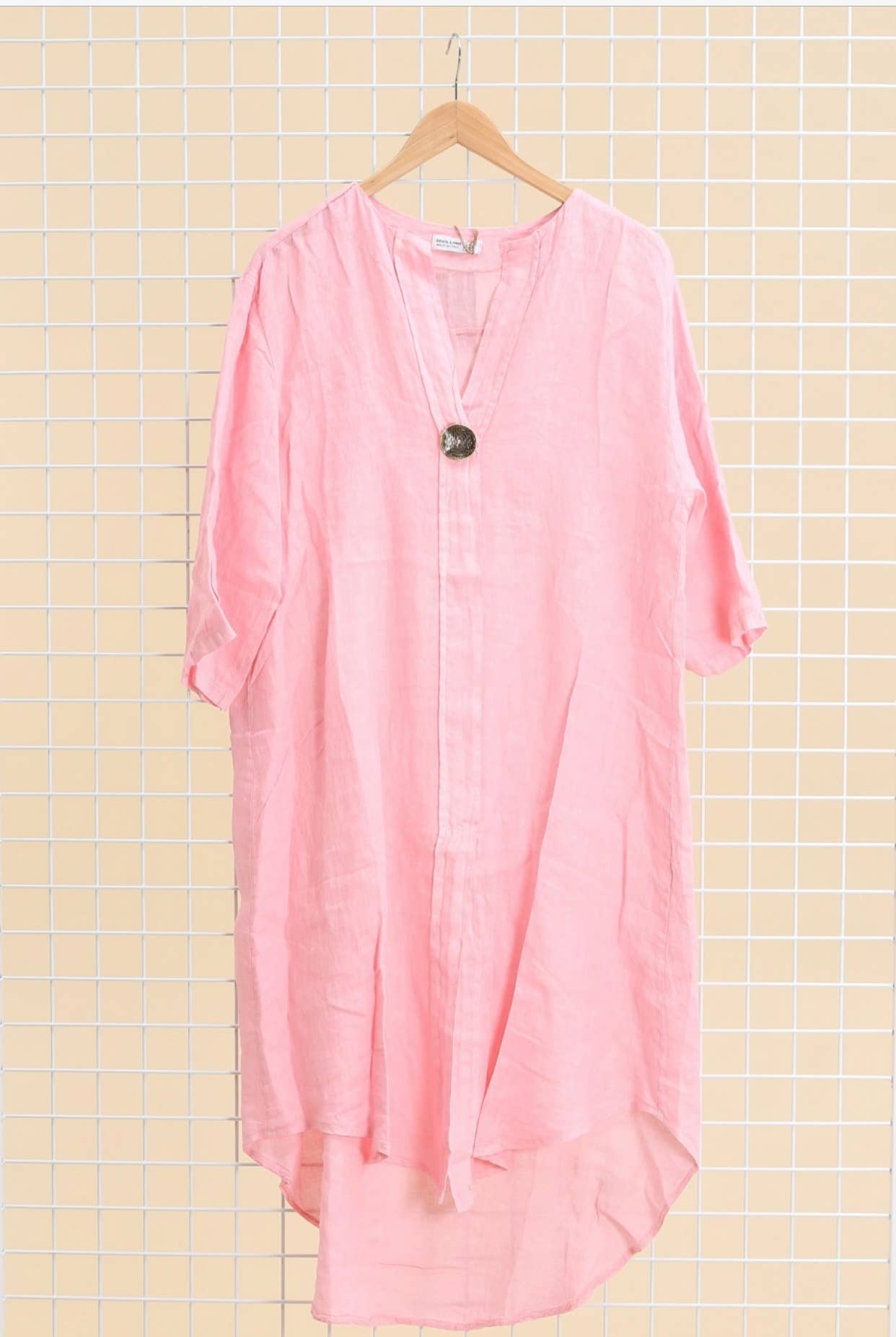 LÉA & LUC - Vente Robe – femme - Robes en 100% Lin avec un bouton REF. 554714