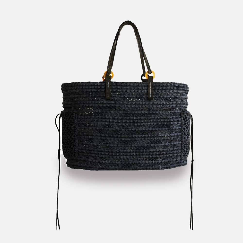 SANS-ARCIDET PARIS – Saco de praia por atacado – Boris SS23 - Saco de ráfia com alça entrançada3