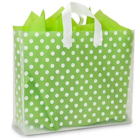 Polka Dot Plastic Gift Bags for wholesale by Nashville Wraps
