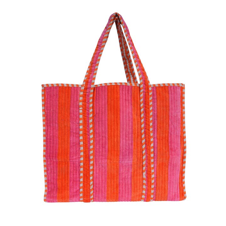 The Striped Velvet Tote for wholesale by CYC