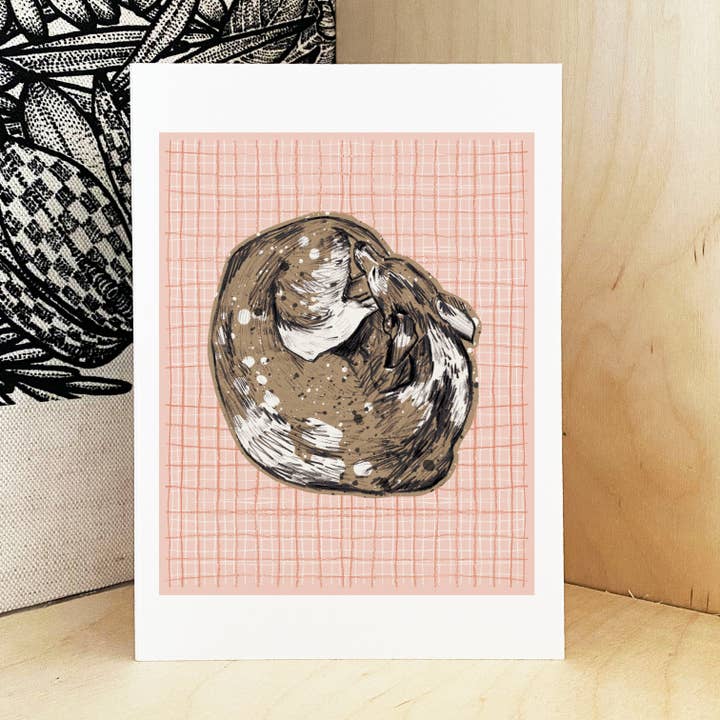 Motif Sleeping Dog, format A5 pour la vente par Aimee Mac Illustration / Stationery & Prints
