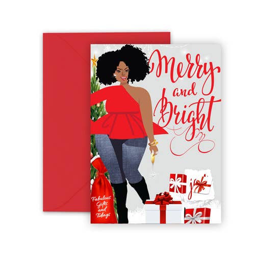 Merry And Bright Card for wholesale by Paper Rehab