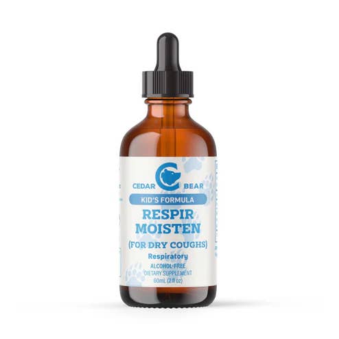 Respir Moisten (For Dry Coughs) for Kids for wholesale by Cedar Bear Naturales