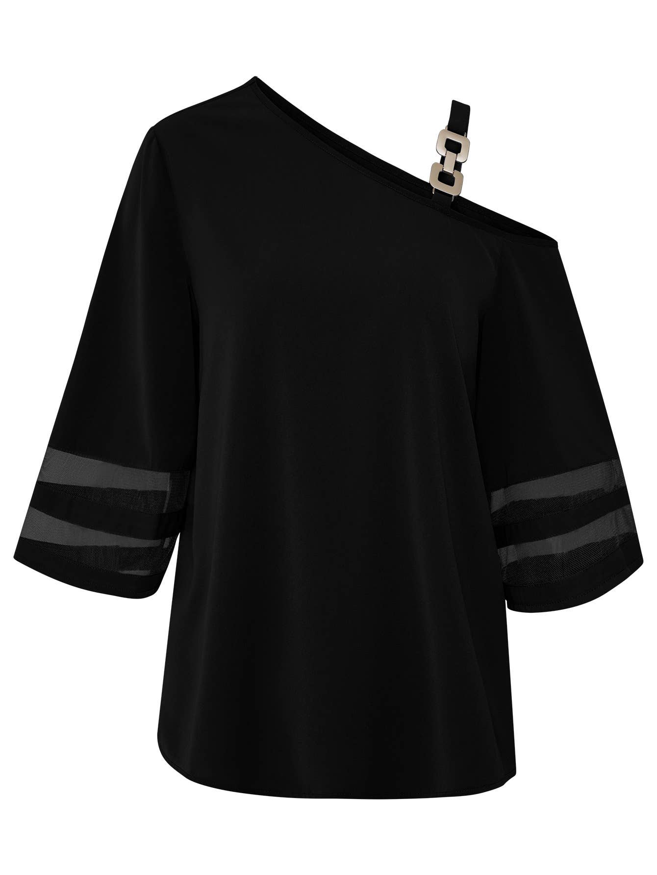 HIDDENBRAND - Wholesale Blouse - Women's - One Off Shoulder T-Shirts Loose Half  Sleeve Blouse Shirt1