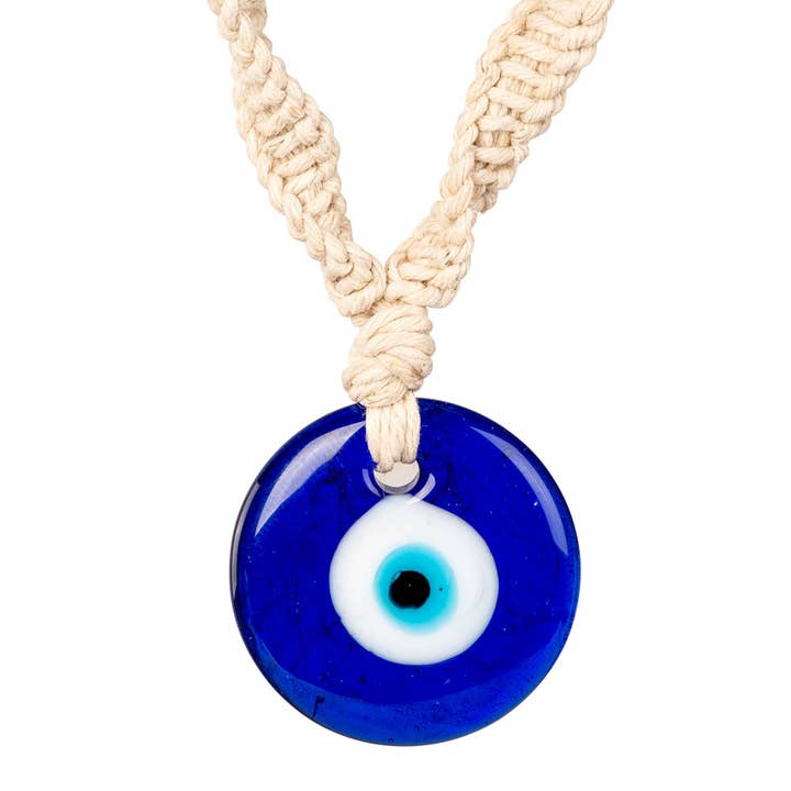 Benjamin International - Wholesale Pendant/Charm Necklace - EVIL EYE HEMP ADJUSTABLE NECKLACE