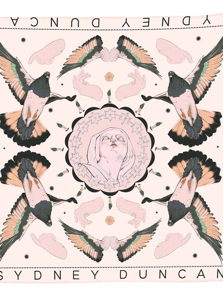 "Madonnina" Virgin Mary Square Scarf, Medium 65cm for wholesale by Sydney Duncan