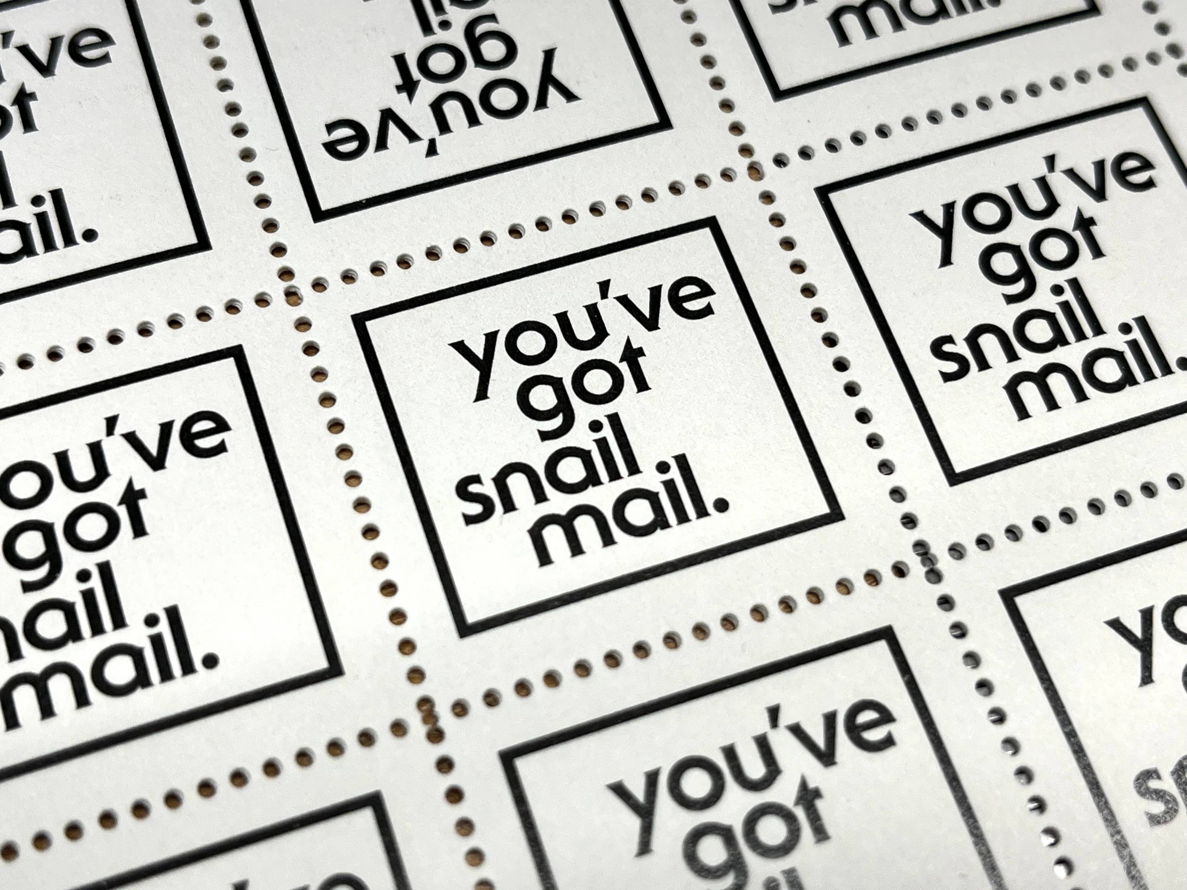 The Portland Stamp Company - Wholesale Rubber/Decorative Stamp - You've Got Snail Mail - Lick & Stick Stamps2