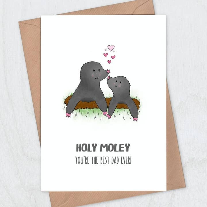 Holy Moley Father's Day Card for wholesale by Lou Longworth